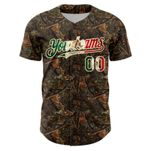 Charger l&#39;image dans la galerie, Custom Camo Vintage Mexican Flag-Cream 3D Woodland Camo Authentic Salute To Service Baseball Jersey
