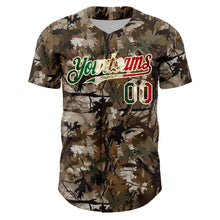 Charger l&#39;image dans la galerie, Custom Camo Vintage Mexican Flag-Cream 3D Woodland Camo Authentic Salute To Service Baseball Jersey
