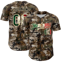 Charger l&#39;image dans la galerie, Custom Camo Vintage Mexican Flag-Cream 3D Woodland Camo Authentic Salute To Service Baseball Jersey
