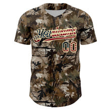 Загрузить изображение в средство просмотра галереи, Custom Camo Vintage USA Flag-Cream 3D Woodland Camo Authentic Salute To Service Baseball Jersey
