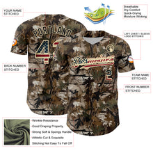 Загрузить изображение в средство просмотра галереи, Custom Camo Vintage USA Flag-Cream 3D Woodland Camo Authentic Salute To Service Baseball Jersey
