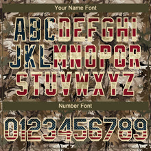 Загрузить изображение в средство просмотра галереи, Custom Camo Vintage USA Flag-Cream 3D Woodland Camo Authentic Salute To Service Baseball Jersey
