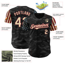 Загрузить изображение в средство просмотра галереи, Custom Camo Cream-Crimson 3D American Flag Authentic Salute To Service Baseball Jersey
