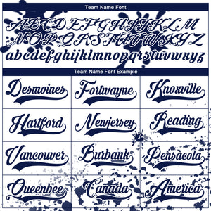 Custom Camo Navy-White Splash Hockey Lace Neck Jersey