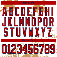 Laden Sie das Bild in den Galerie-Viewer, Custom Camo Red Old Gold Navy-White Splash Hockey Lace Neck Jersey
