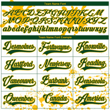 Laden Sie das Bild in den Galerie-Viewer, Custom Camo Green Gold-White Splash Hockey Lace Neck Jersey
