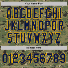 Charger l'image dans la galerie, Custom Camo Navy-Gold Woodland Forest Digital Camouflage Pixel Salute To Service Performance T-Shirt
