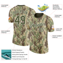 Charger l'image dans la galerie, Custom Camo Olive-White Woodland Forest Digital Camouflage Pixel Salute To Service Performance T-Shirt
