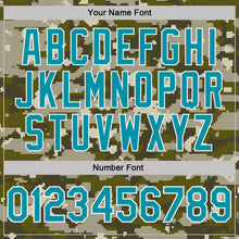 Charger l'image dans la galerie, Custom Camo Teal-White Woodland Forest Digital Camouflage Pixel Salute To Service Performance T-Shirt
