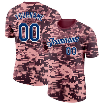 Custom Camo Navy-White Digital Camouflage Pixel Salute To Service Performance T-Shirt