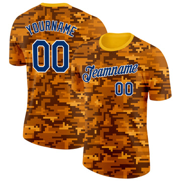 Custom Camo Royal-White Digital Camouflage Pixel Salute To Service Performance T-Shirt