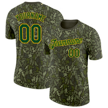 Charger l'image dans la galerie, Custom Camo Green-Gold Woodland Forest Digital Camouflage Salute To Service Performance T-Shirt
