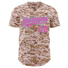 Load image into Gallery viewer, Custom Camo Pink-Light Blue Authentic Salute To Service Baseball Jersey
