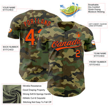 Load image into Gallery viewer, Custom Camo Orange-Navy Authentic Salute To Service Baseball Jersey
