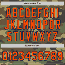 Load image into Gallery viewer, Custom Camo Orange-Navy Authentic Salute To Service Baseball Jersey
