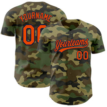 Load image into Gallery viewer, Custom Camo Orange-Navy Authentic Salute To Service Baseball Jersey
