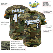 Laden Sie das Bild in den Galerie-Viewer, Custom Camo White-Light Blue Authentic Salute To Service Baseball Jersey

