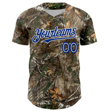 Laden Sie das Bild in den Galerie-Viewer, Custom Camo White-Royal Woodland Forest Camouflage Authentic Salute To Service Baseball Jersey
