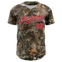 Load image into Gallery viewer, Custom Camo Red White-Black Woodland Forest Camouflage Authentic Salute To Service Baseball Jersey
