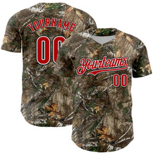 Load image into Gallery viewer, Custom Camo Red White-Black Woodland Forest Camouflage Authentic Salute To Service Baseball Jersey
