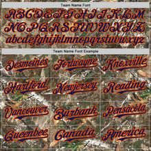 Load image into Gallery viewer, Custom Camo Navy-Orange Woodland Forest Camouflage Authentic Salute To Service Baseball Jersey
