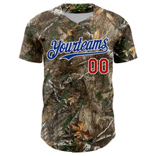 Load image into Gallery viewer, Custom Camo Royal Red-White Woodland Forest Camouflage Authentic Salute To Service Baseball Jersey
