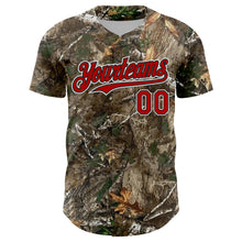Load image into Gallery viewer, Custom Camo Red Black-White Woodland Forest Camouflage Authentic Salute To Service Baseball Jersey
