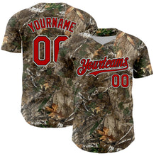 Load image into Gallery viewer, Custom Camo Red Black-White Woodland Forest Camouflage Authentic Salute To Service Baseball Jersey
