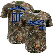 Load image into Gallery viewer, Custom Camo Navy-Powder Blue Woodland Forest Camouflage Authentic Salute To Service Baseball Jersey
