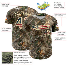 Load image into Gallery viewer, Custom Camo Vintage USA Flag-Cream Woodland Forest Camouflage Authentic Salute To Service Baseball Jersey
