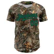 Load image into Gallery viewer, Custom Camo Kelly Green-Black Woodland Forest Camouflage Authentic Salute To Service Baseball Jersey
