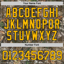 Charger l'image dans la galerie, Custom Camo Gold-Black Woodland Forest Camouflage Authentic Salute To Service Baseball Jersey
