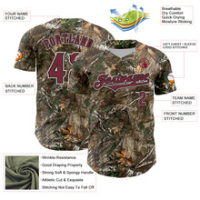 Laden Sie das Bild in den Galerie-Viewer, Custom Camo Burgundy White-Black Woodland Forest Camouflage Authentic Salute To Service Baseball Jersey
