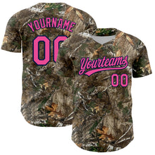 Laden Sie das Bild in den Galerie-Viewer, Custom Camo Pink-Navy Woodland Forest Camouflage Authentic Salute To Service Baseball Jersey
