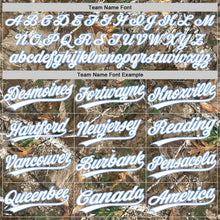 Load image into Gallery viewer, Custom Camo White-Light Blue Woodland Forest Camouflage Authentic Salute To Service Baseball Jersey
