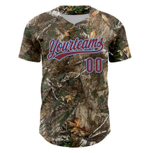 Charger l'image dans la galerie, Custom Camo Burgundy-Light Blue Woodland Forest Camouflage Authentic Salute To Service Baseball Jersey
