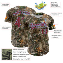 Charger l'image dans la galerie, Custom Camo Burgundy-Light Blue Woodland Forest Camouflage Authentic Salute To Service Baseball Jersey
