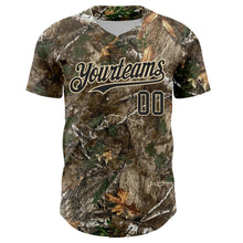 Load image into Gallery viewer, Custom Camo Black-Cream Woodland Forest Camouflage Authentic Salute To Service Baseball Jersey
