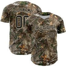 Load image into Gallery viewer, Custom Camo Black-Cream Woodland Forest Camouflage Authentic Salute To Service Baseball Jersey
