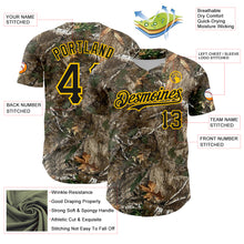 Load image into Gallery viewer, Custom Camo Black-Yellow Woodland Forest Camouflage Authentic Salute To Service Baseball Jersey
