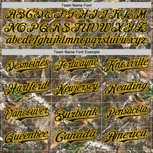 Load image into Gallery viewer, Custom Camo Black-Yellow Woodland Forest Camouflage Authentic Salute To Service Baseball Jersey
