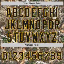 Load image into Gallery viewer, Custom Camo Black-Yellow Woodland Forest Camouflage Authentic Salute To Service Baseball Jersey
