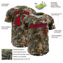 Load image into Gallery viewer, Custom Camo Red-Navy Woodland Forest Camouflage Authentic Salute To Service Baseball Jersey
