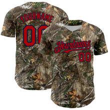 Load image into Gallery viewer, Custom Camo Red-Navy Woodland Forest Camouflage Authentic Salute To Service Baseball Jersey
