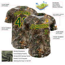 Charger l'image dans la galerie, Custom Camo Green-Yellow Woodland Forest Camouflage Authentic Salute To Service Baseball Jersey

