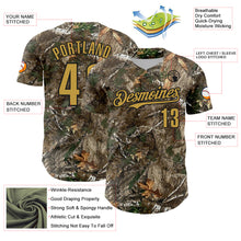 Charger l'image dans la galerie, Custom Camo Old Gold-Black Woodland Forest Camouflage Authentic Salute To Service Baseball Jersey
