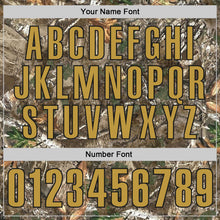 Charger l'image dans la galerie, Custom Camo Old Gold-Black Woodland Forest Camouflage Authentic Salute To Service Baseball Jersey
