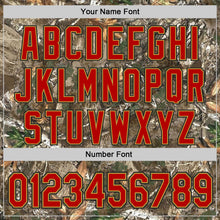 Charger l'image dans la galerie, Custom Camo Red Old Gold-Black Woodland Forest Camouflage Authentic Salute To Service Baseball Jersey
