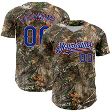 Load image into Gallery viewer, Custom Camo Royal White-Red Woodland Forest Camouflage Authentic Salute To Service Baseball Jersey
