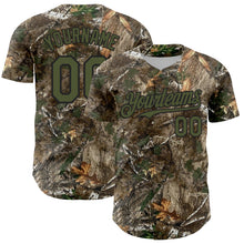 Load image into Gallery viewer, Custom Camo Olive-Black Woodland Forest Camouflage Authentic Salute To Service Baseball Jersey
